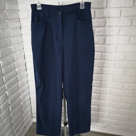 Penmans Ladies Size 12 Navy Straight Legs Zipper & Button Closure Pants - Picture 1 of 11
